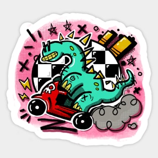 Dino Scoot Sticker